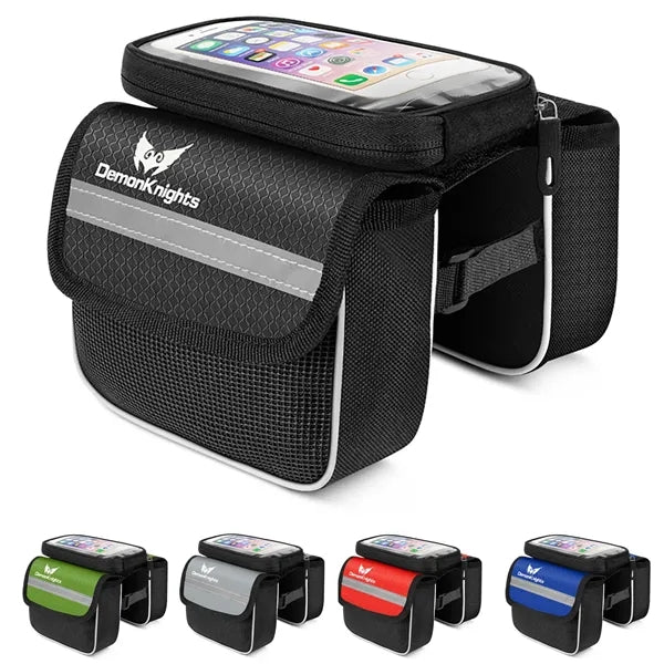 Waterproof Bicycle Frame Beam Bag with Dual Zippers