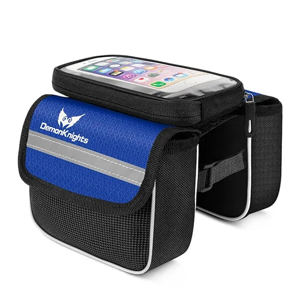 Waterproof Bicycle Frame Beam Bag with Dual Zippers