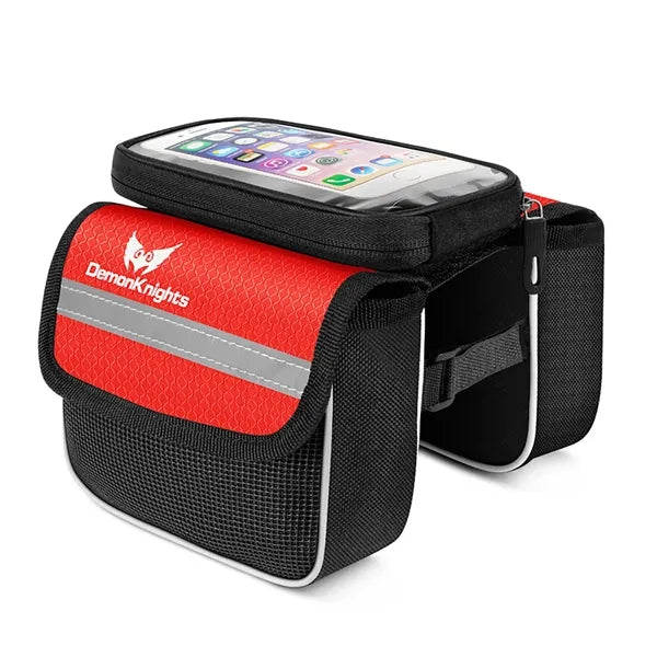 Waterproof Bicycle Frame Beam Bag with Dual Zippers