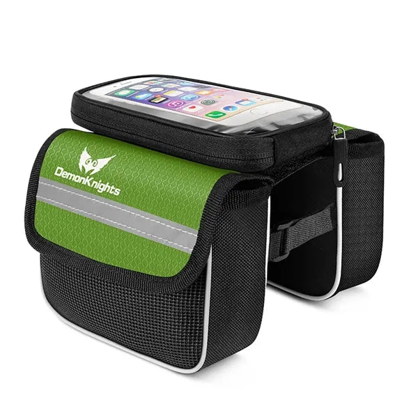 Waterproof Bicycle Frame Beam Bag with Dual Zippers
