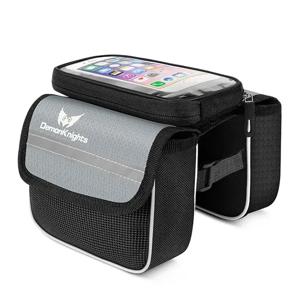 Waterproof Bicycle Frame Beam Bag with Dual Zippers