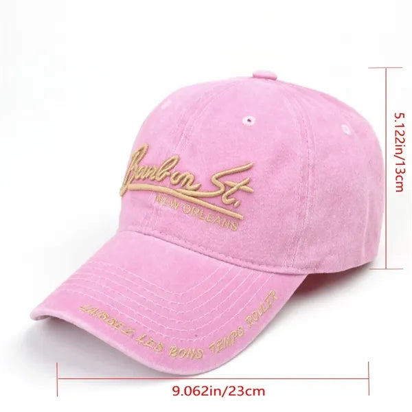 Letter Embroidered Unisex Vintage Sunshade Baseball Cap