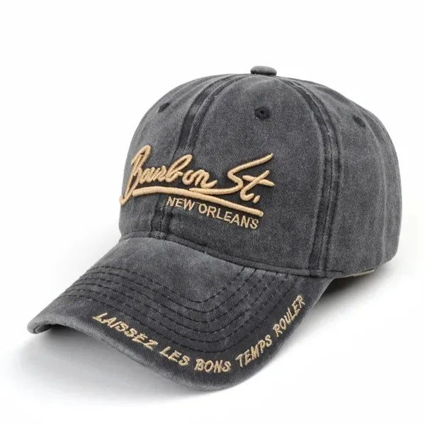 Letter Embroidered Unisex Vintage Sunshade Baseball Cap