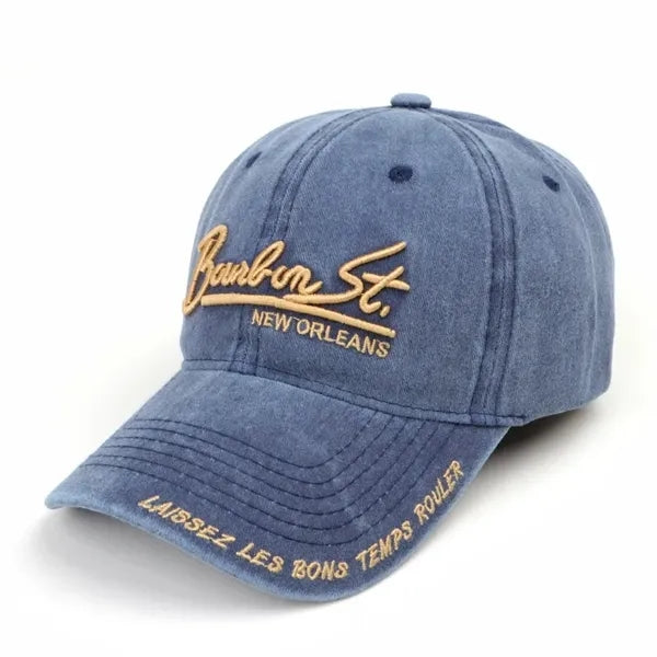 Letter Embroidered Unisex Vintage Sunshade Baseball Cap