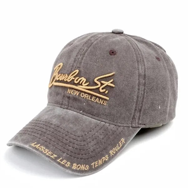 Letter Embroidered Unisex Vintage Sunshade Baseball Cap