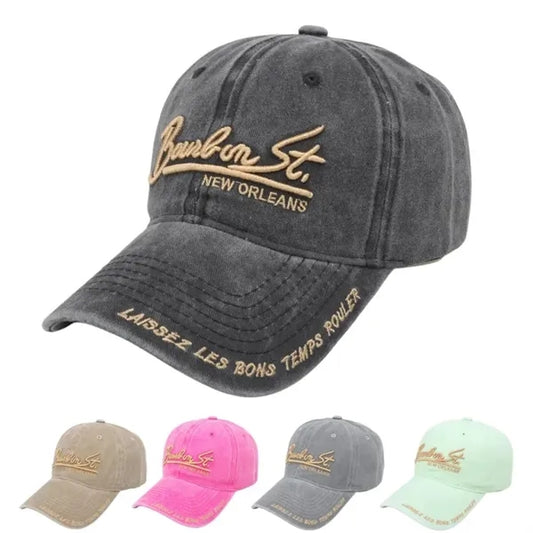 Letter Embroidered Unisex Vintage Sunshade Baseball Cap