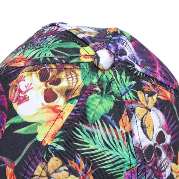 Leaf Print Skull Unisex Sun Protection Baseball Cap