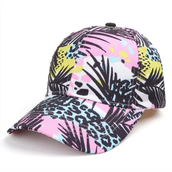 Leaf Print Skull Unisex Sun Protection Baseball Cap