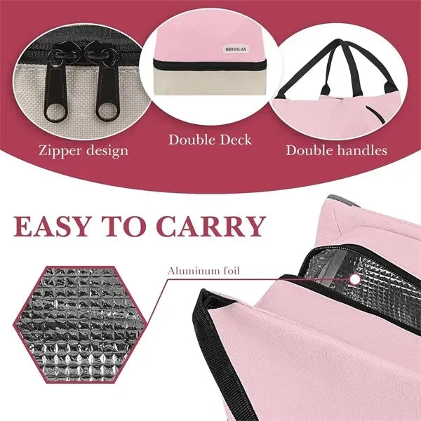 Two-Tone Dual Layer Insulated Lunch Bag