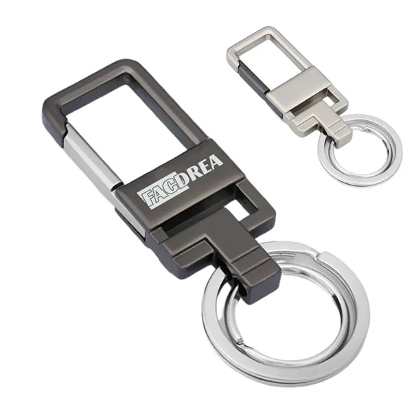 Zinc Alloy Metal Double-Ring Waist Keychain
