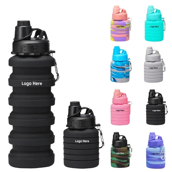 24oz Collapsible Portable Silicone Water Bottle