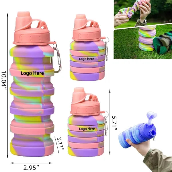 24oz Collapsible Portable Silicone Water Bottle