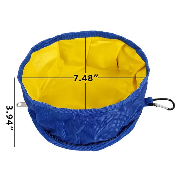 Foldable Waterproof Pet Bowl with Carabiner Clip