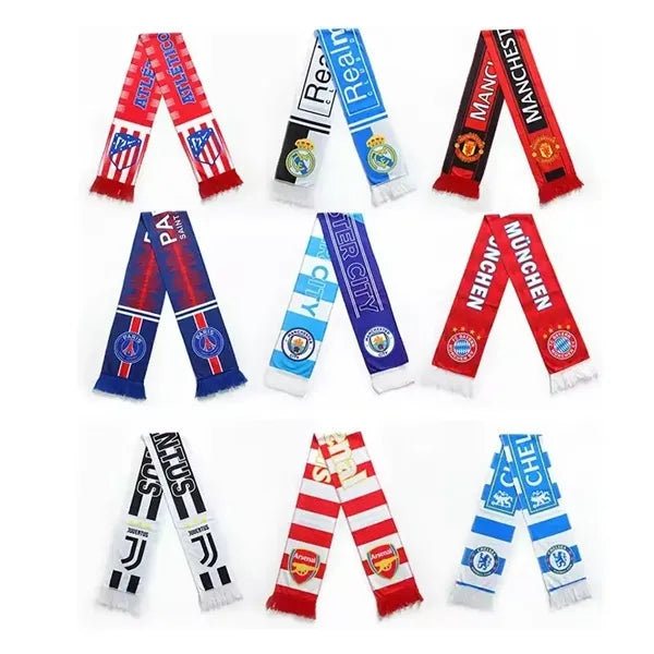 Acrylic Knitted Stadium Sports Scarf With Fringe