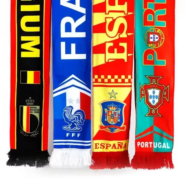 Acrylic Knitted Stadium Sports Scarf With Fringe