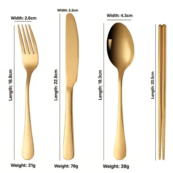Stainless steel tableware set