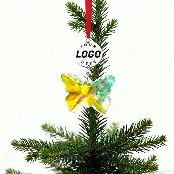 Hanging Crystal Butterfly Suncatcher Xmas Ornament