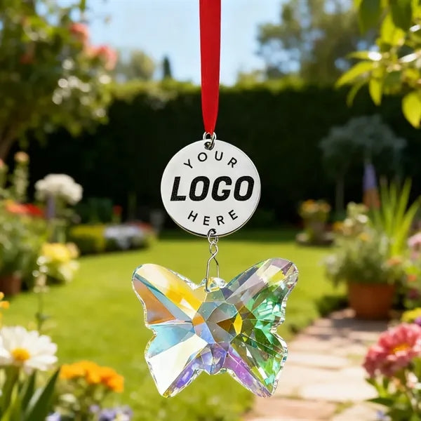 Hanging Crystal Butterfly Suncatcher Xmas Ornament