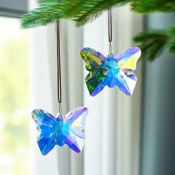 Hanging Crystal Butterfly Suncatcher Xmas Ornament