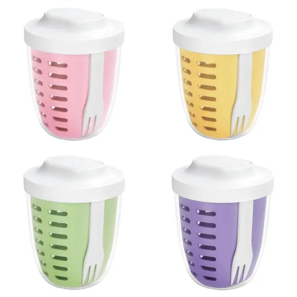 Portable Fruit Salad Storage Cups with Lids and Forks