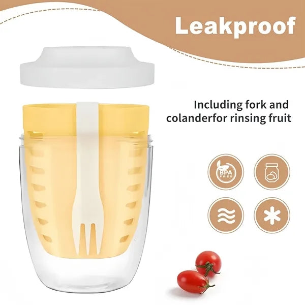 Portable Fruit Salad Storage Cups with Lids and Forks