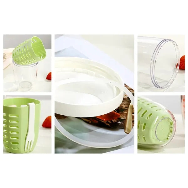 Portable Fruit Salad Storage Cups with Lids and Forks