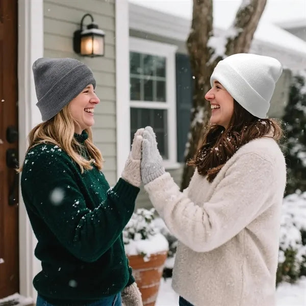 Satin Lined Knit Beanie Warm Soft Winter Hat