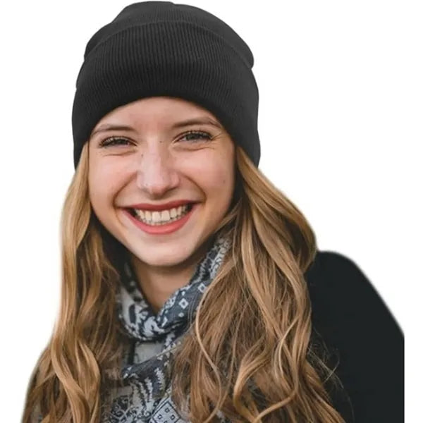 Satin Lined Knit Beanie Warm Soft Winter Hat