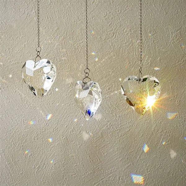 Heart Crystal Hanging Prism Suncatcher Window Rainbow Maker