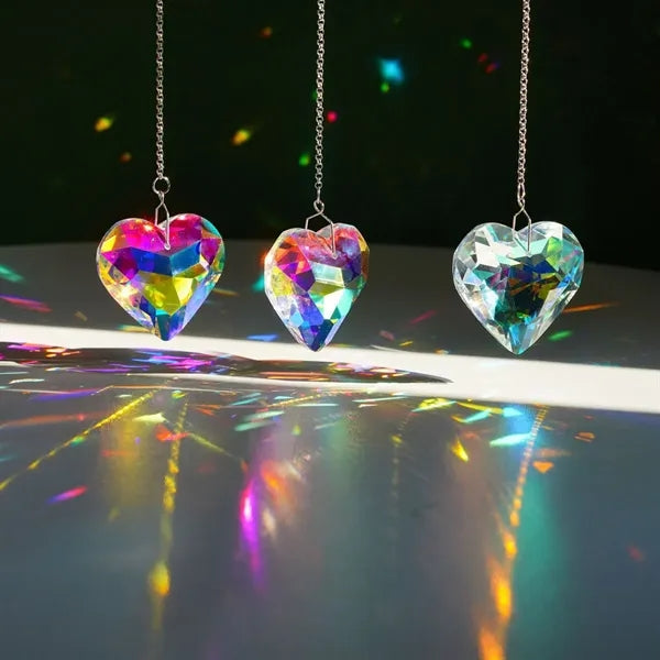 Heart Crystal Hanging Prism Suncatcher Window Rainbow Maker