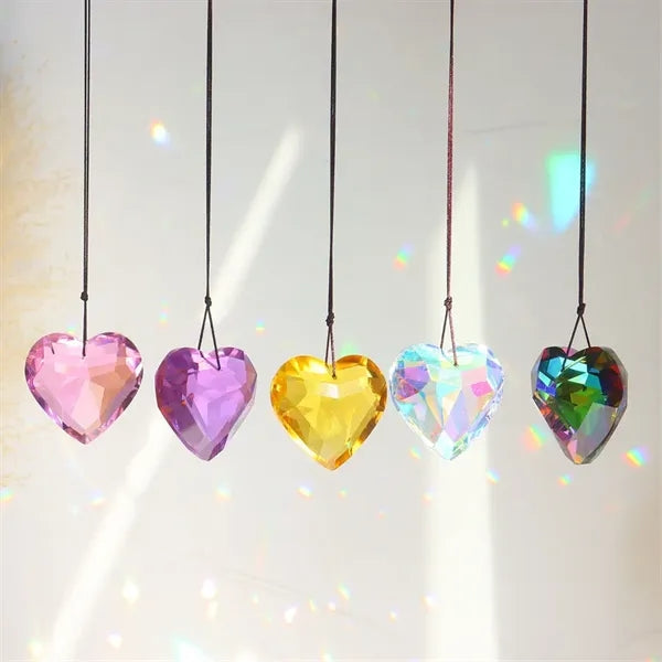Heart Crystal Hanging Prism Suncatcher Window Rainbow Maker