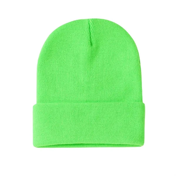 Acrylic Knit Beanie With Cuff
