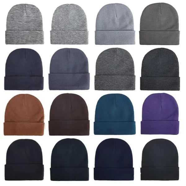 Acrylic Knit Beanie With Cuff