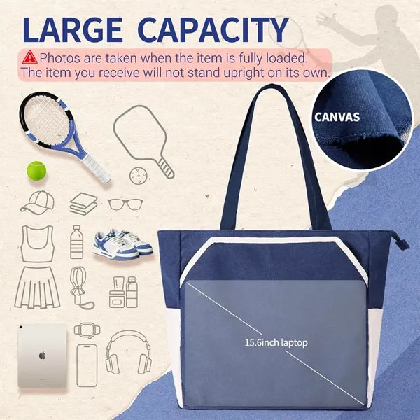Tennis Tote Bag Canvas Large Sports Handbag