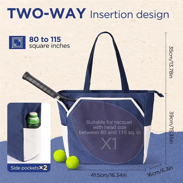 Tennis Tote Bag Canvas Large Sports Handbag