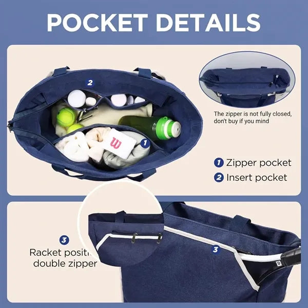 Tennis Tote Bag Canvas Large Sports Handbag