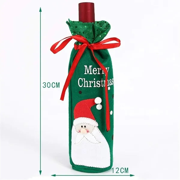 Christmas Snowman Santa Claus Red Wine Gift Bags
