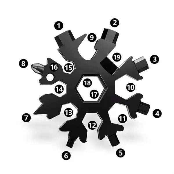 18 In 1 Stainless Steel Snowflake Multitool