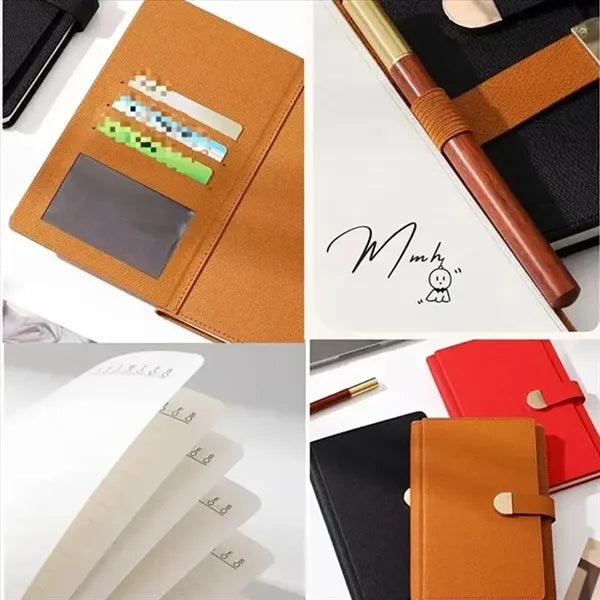 A5 Magnetic Leather Journal Notebook