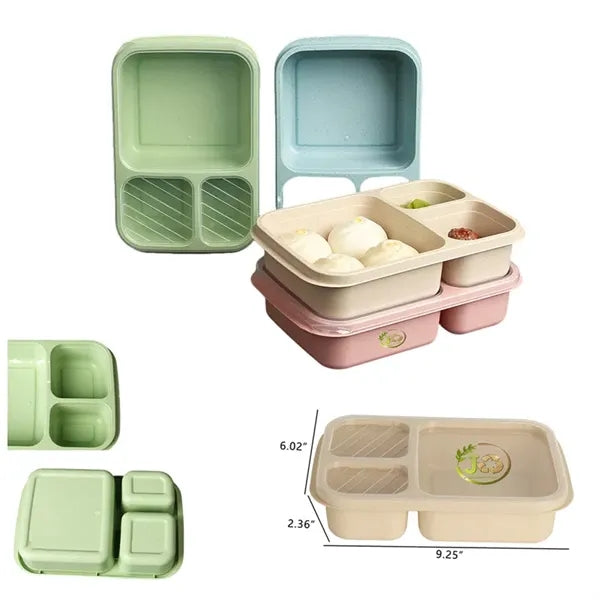 Wheat Straw Grid Insulated Lunch Box