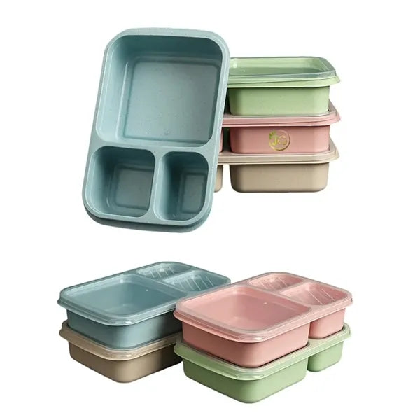 Wheat Straw Grid Insulated Lunch Box