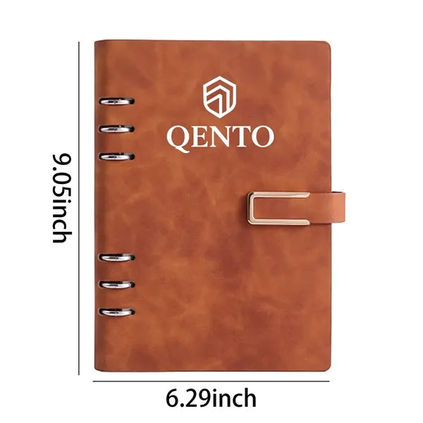 A5 Refillable Leather Journal with Buckle, 200 Pages