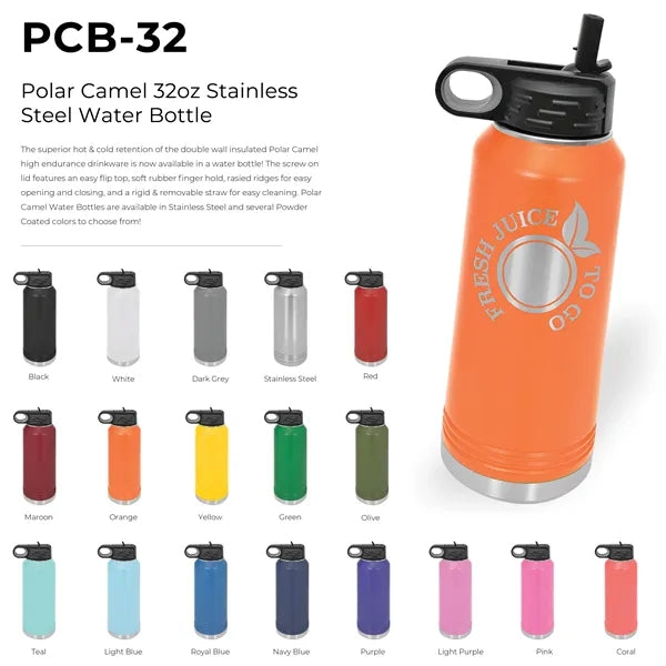 Polar Camel 32oz Stainless Steel Water Bottle