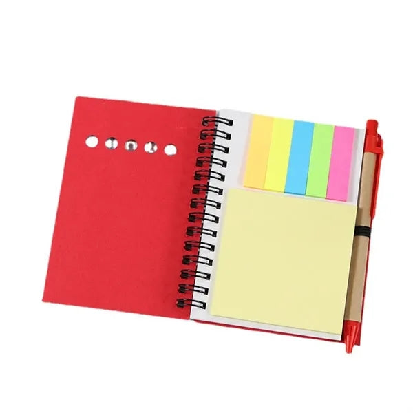 A6 Spiral Notebook with Sticky Notes and Pen Office School