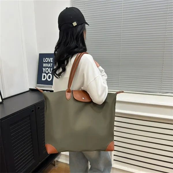 Waterproof Oxford Tote Bag Set with Small Pouch Daily Use