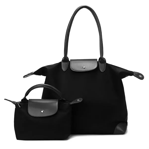 Waterproof Oxford Tote Bag Set with Small Pouch Daily Use