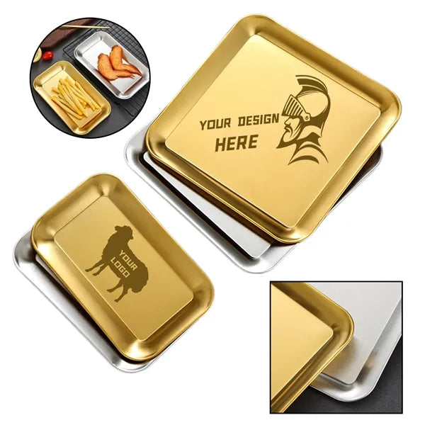 Gold Stainless Steel Square Plate