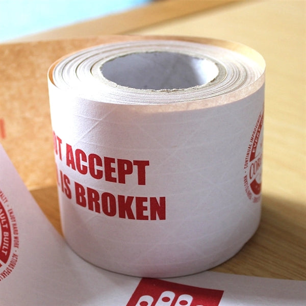 3" * 50 yard Water Activated Gummed White Kraft Paper Tape