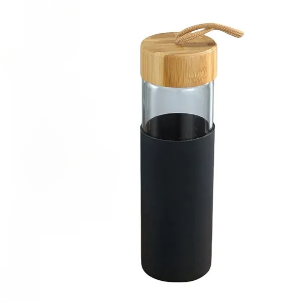 18 Oz Glass Water Bottles with Silicone Sleeve BPA Free
