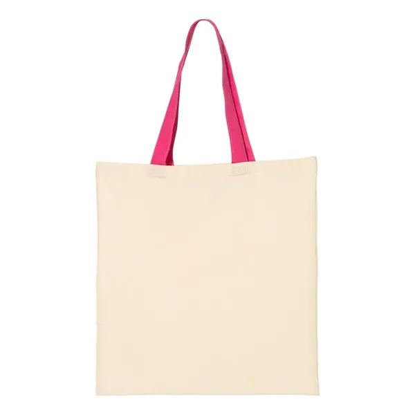 Q-Tees Economical Tote with Contrast-Color Handles